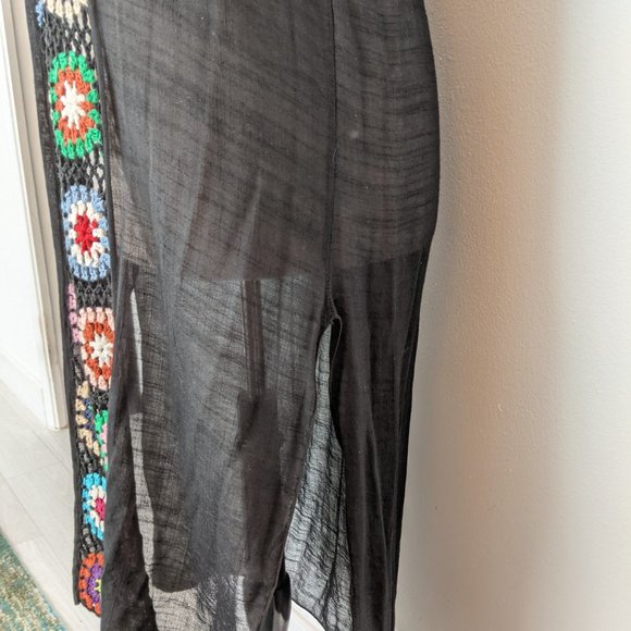 Cottagecore! Gauzy Knit Detail Caftan/Cover Up - Picture 6 of 8